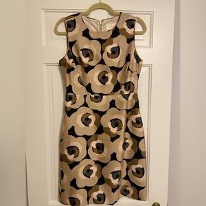 Kate Spade tan floral sheath dress size 8